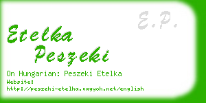 etelka peszeki business card